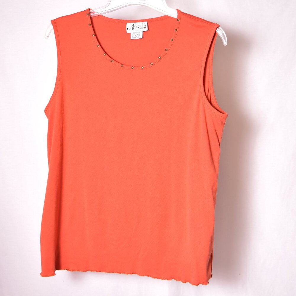N Touch Women's Sleeveless Orange Tank Top Size XL